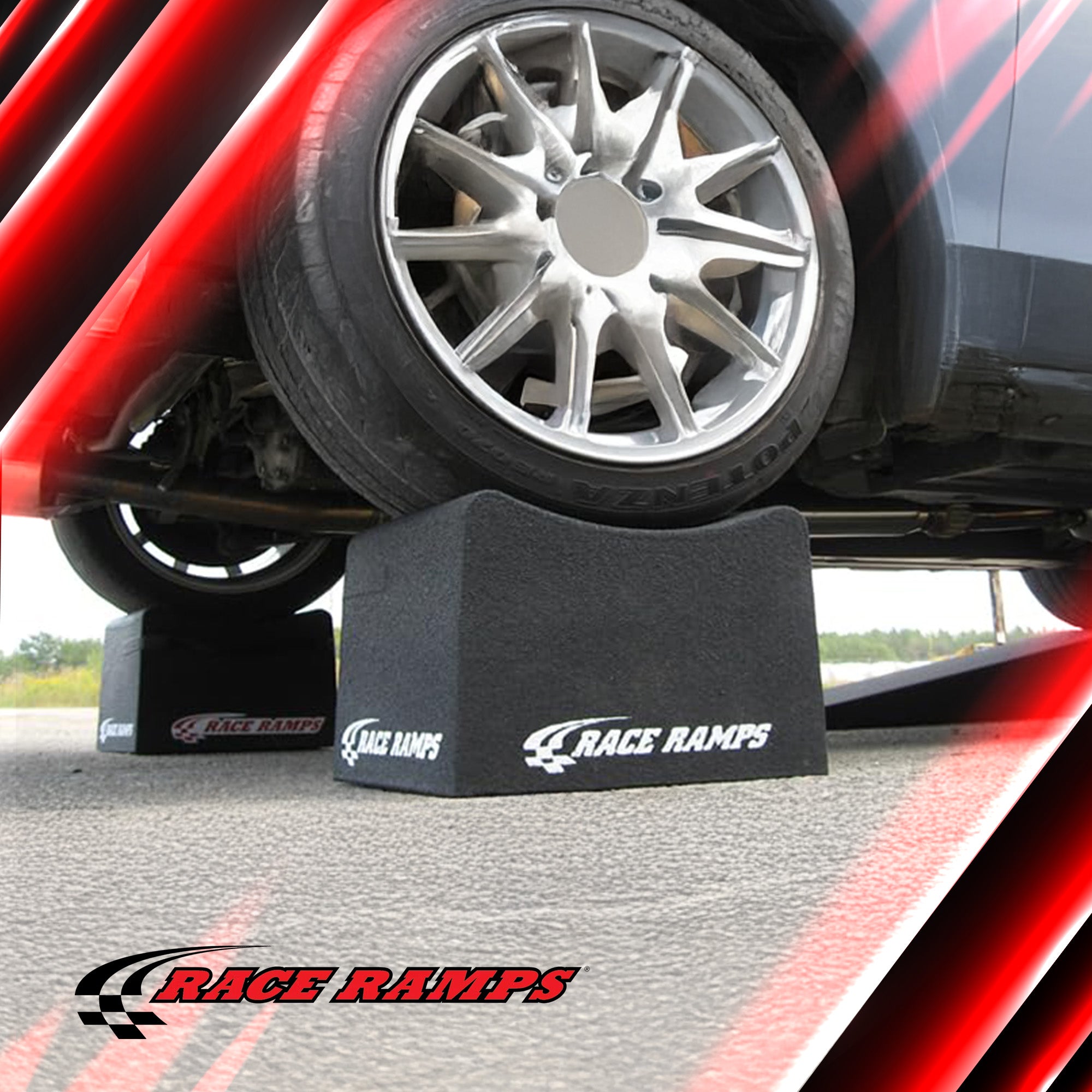 Race Ramps 10 Inch Wheel Cribs for Car Maintenance and Display, RR-WC-10, Black - VMInnovations