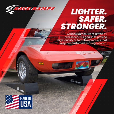 Race Ramps Lightweight Car Service Ramps for 10" Lift, Anti-Slip, RR-56, Black