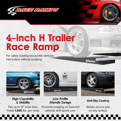 Race Ramps 4" Trailer Ramp Scratch Proof Lightweight Solid Core Design(Open Box) - VMInnovations