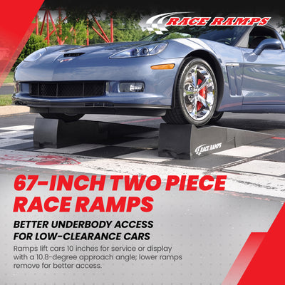 Race Ramps 2-Piece 67" XT Car Ramp, Tire Lift for Low Profile Vehicles, Set of 2