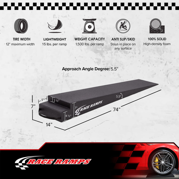 Race Ramps 7" Trailer Ramp Scratch Proof Lightweight Solid Core Design, RR-TR-7