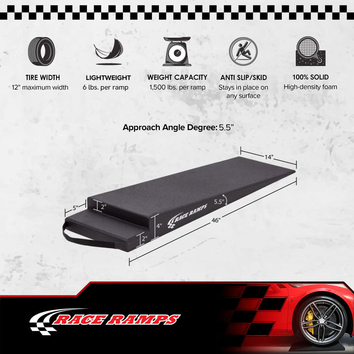 Race Ramps 4" Trailer Ramp Scratch Proof Lightweight Solid Core Design(Open Box)