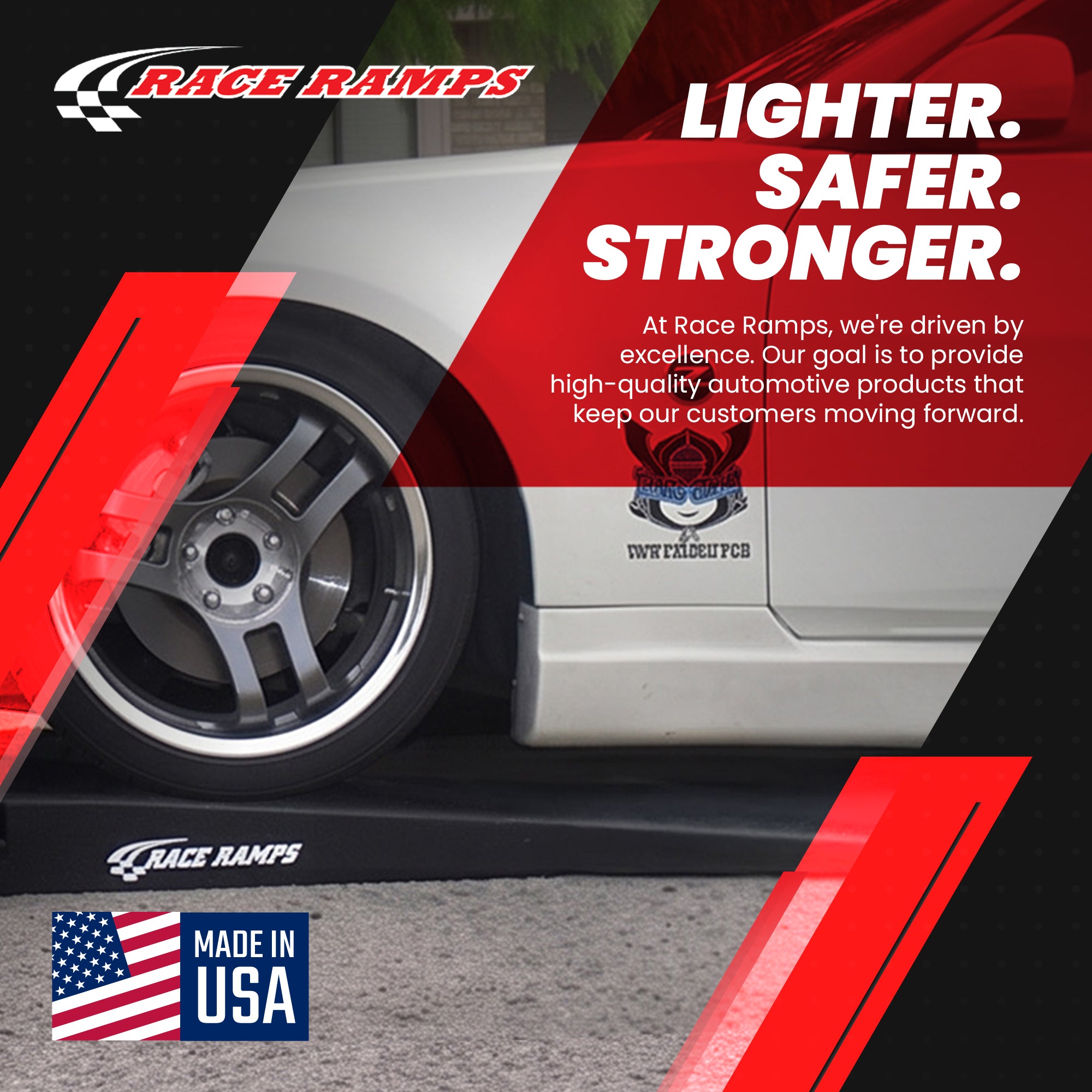Race Ramps 7" Trailer Ramp Scratch Proof Lightweight Solid Core Design, RR-TR-7 - VMInnovations