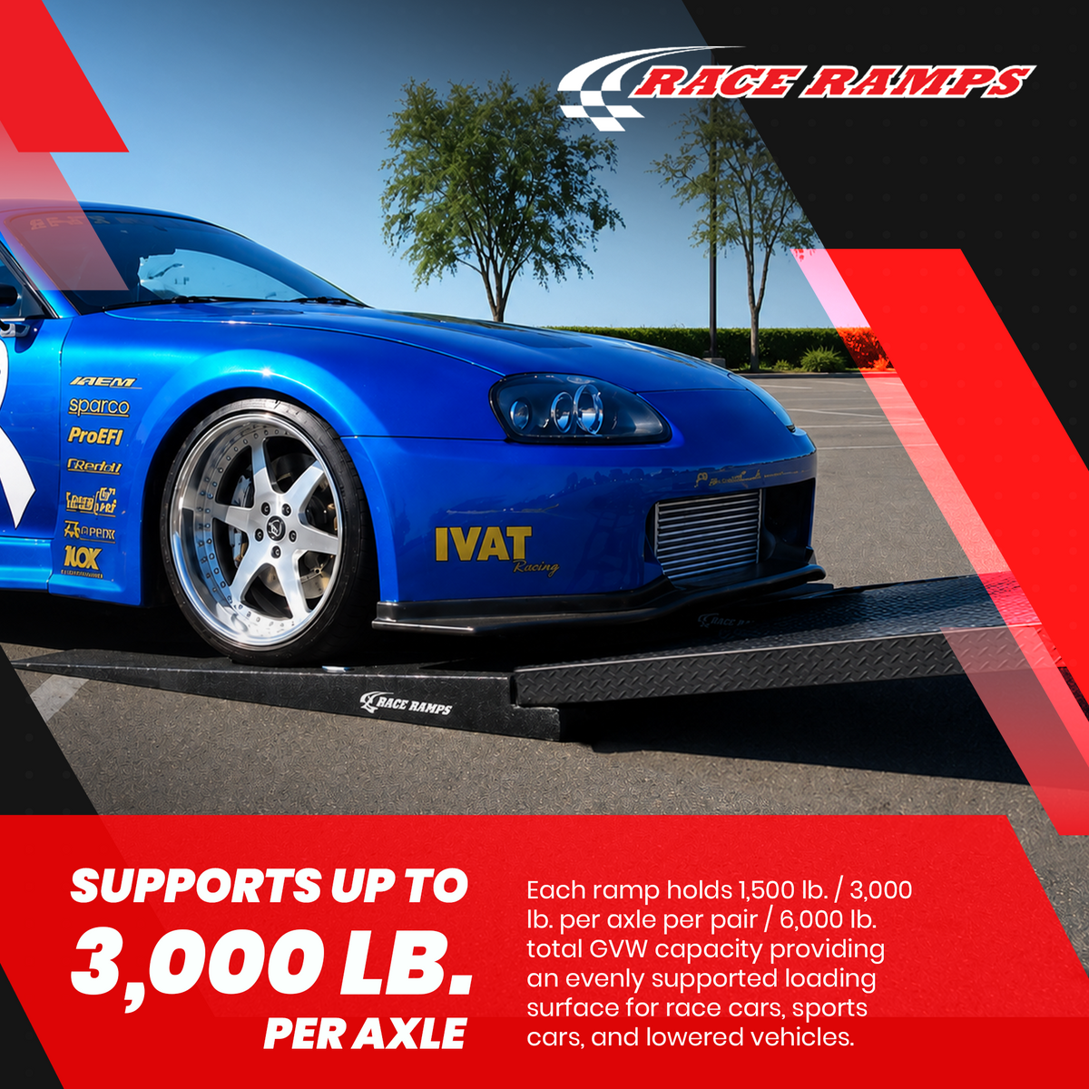 Race Ramps 5" Trailer Ramp Scratch Proof Lightweight Solid Core Design, RR-TR-5 - VMInnovations