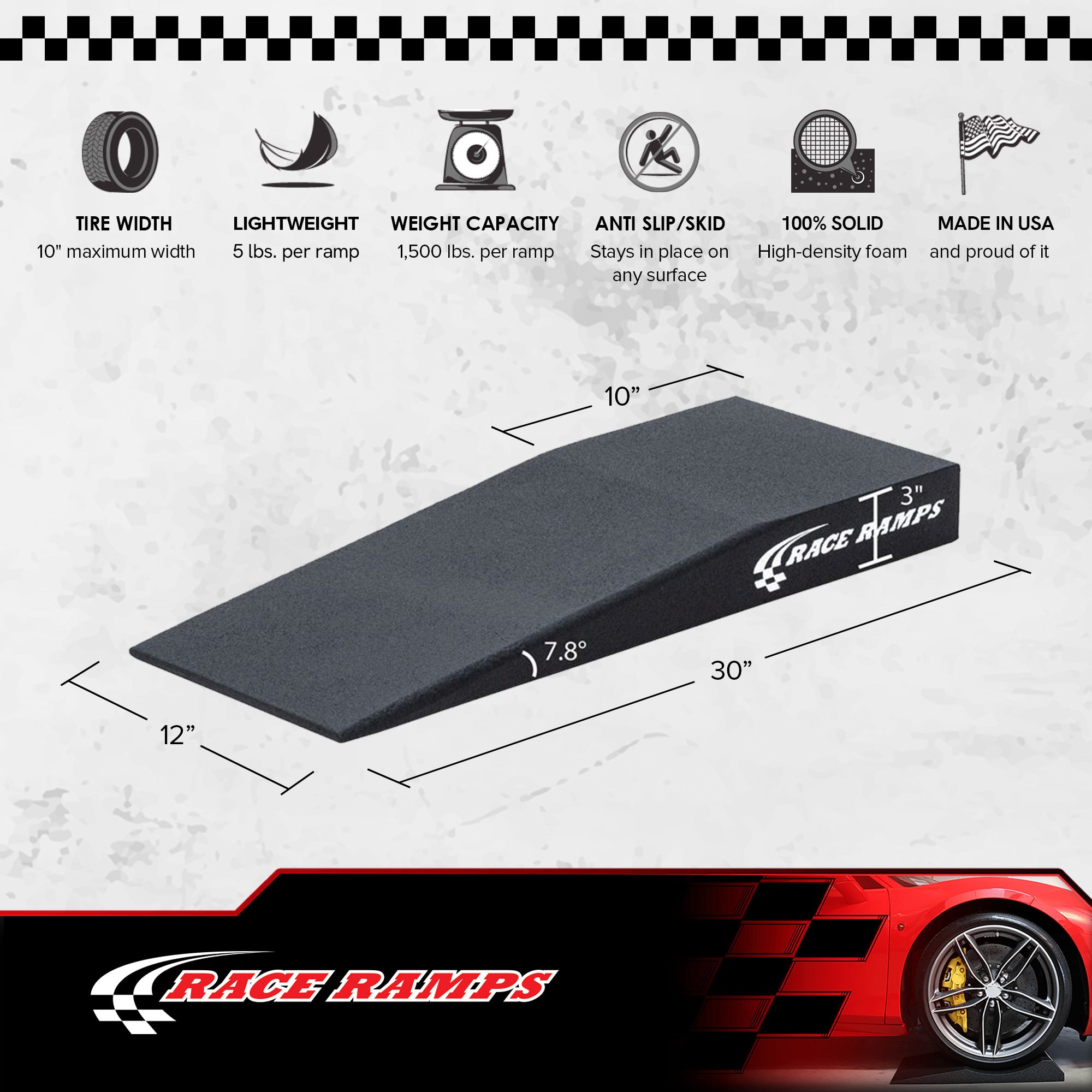 Race Ramps Trak-Jax Lightweight Car Lift Ramps Low Profile Vehicles RR-TJ, Black - VMInnovations