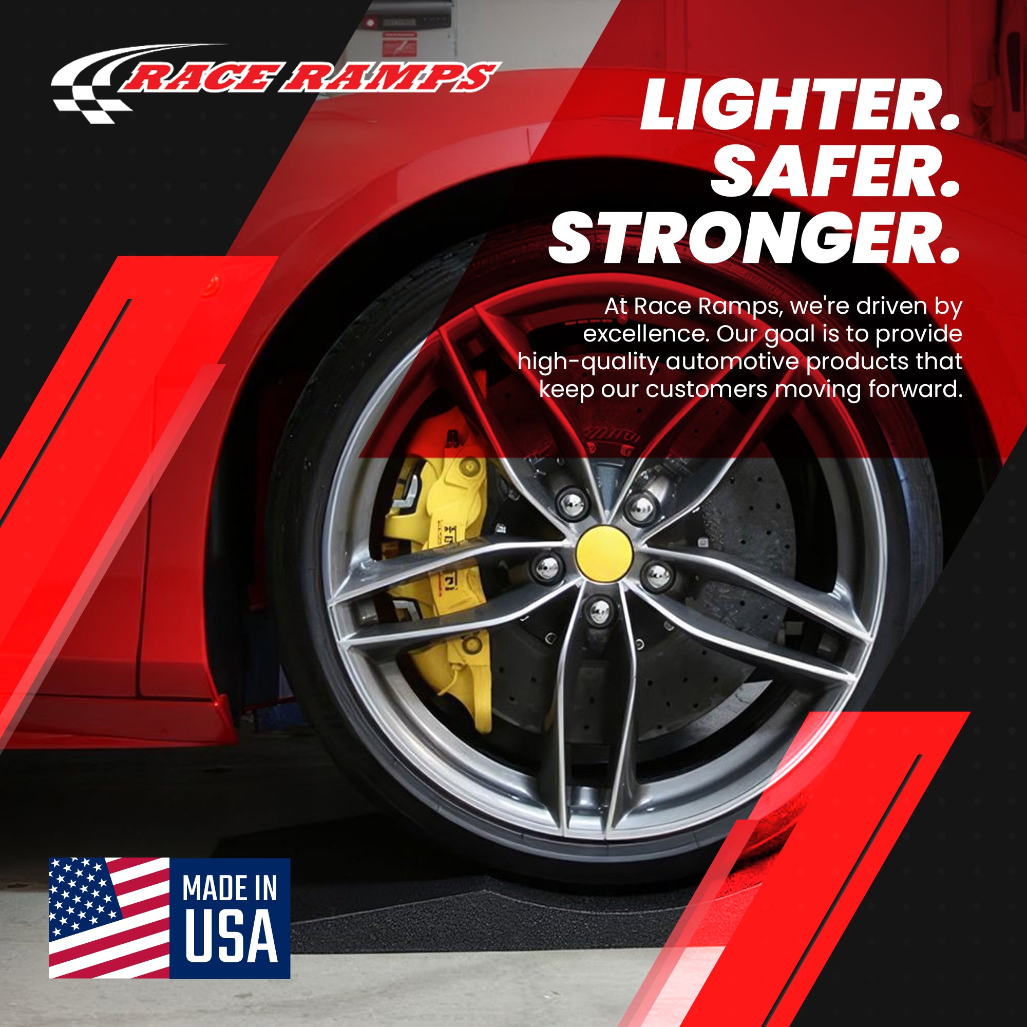 Race Ramps Supercar FlatStoppers, Tire Car Ramps for Storage, 16" Wide, Set of 4 - VMInnovations