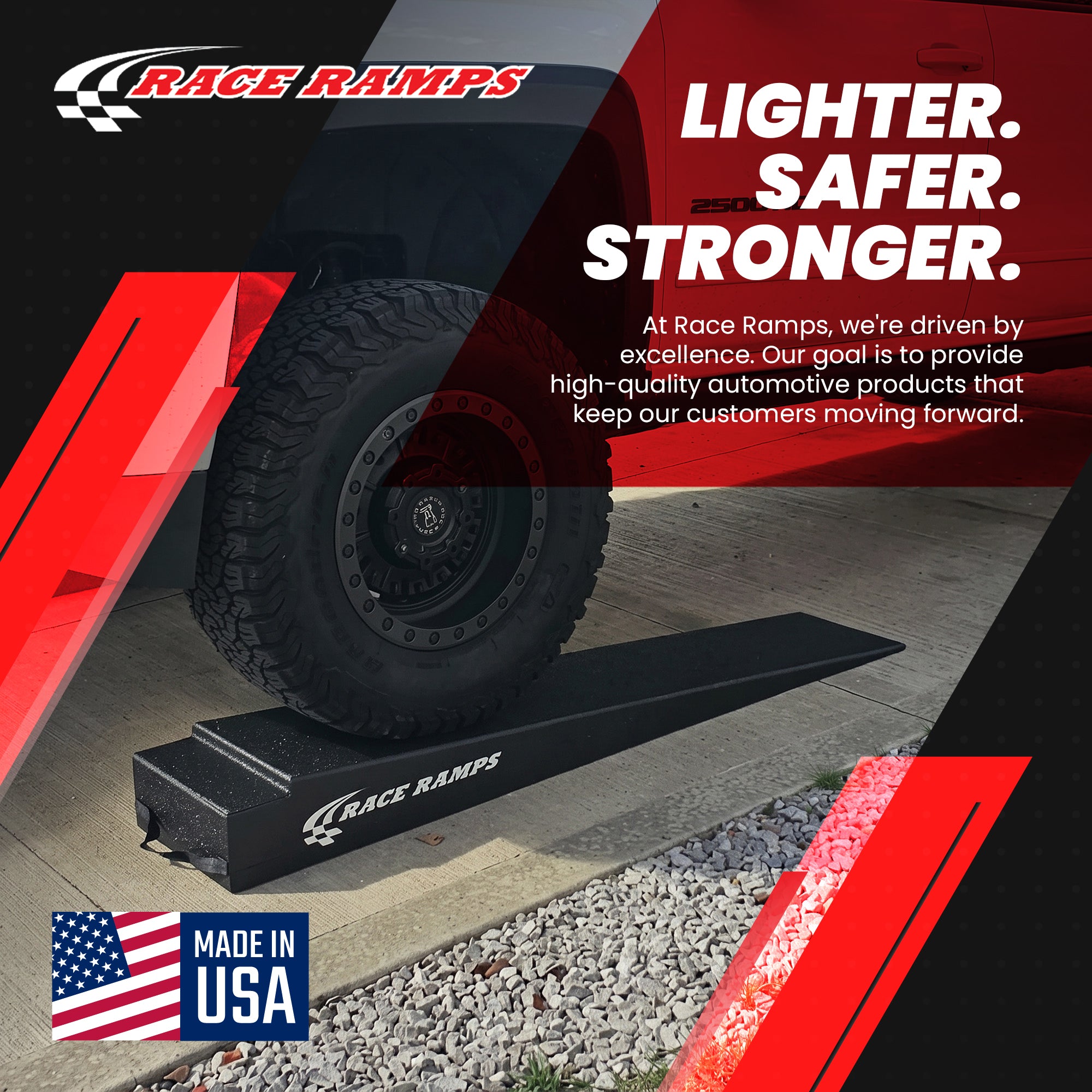 Race Ramps 7" Tilt Trailer Ramp Scratch Proof Lightweight Solid Core, RR-TR-7-TT - VMInnovations