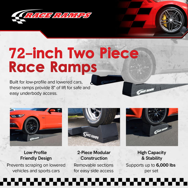 Race Ramps Lightweight Car Service Ramps for 10" Lift, Anti-Slip (Open Box) - VMInnovations