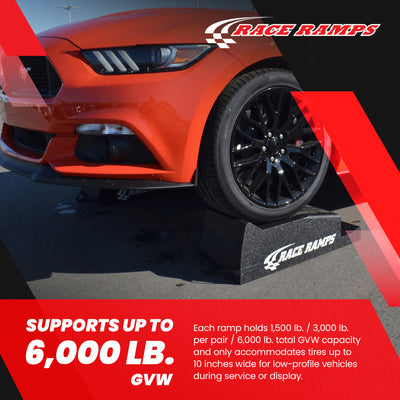 Race Ramps Lightweight Car Service Ramps for 10" Lift, Anti-Slip, RR-72-2, Black - VMInnovations