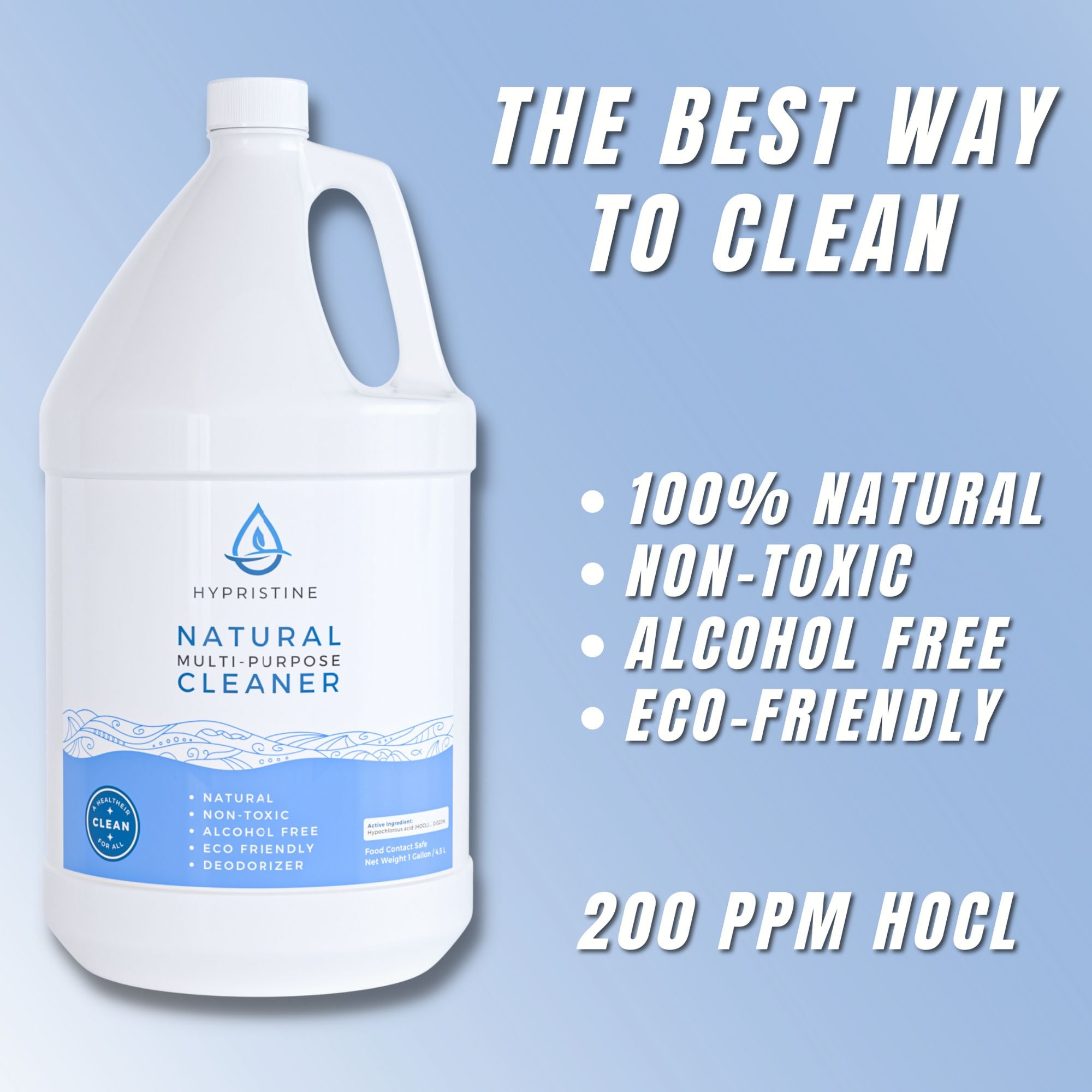 Hypristine Natural Multipurpose Surface Cleaner, 128 fluid Ounce Bottle, 4 Pack