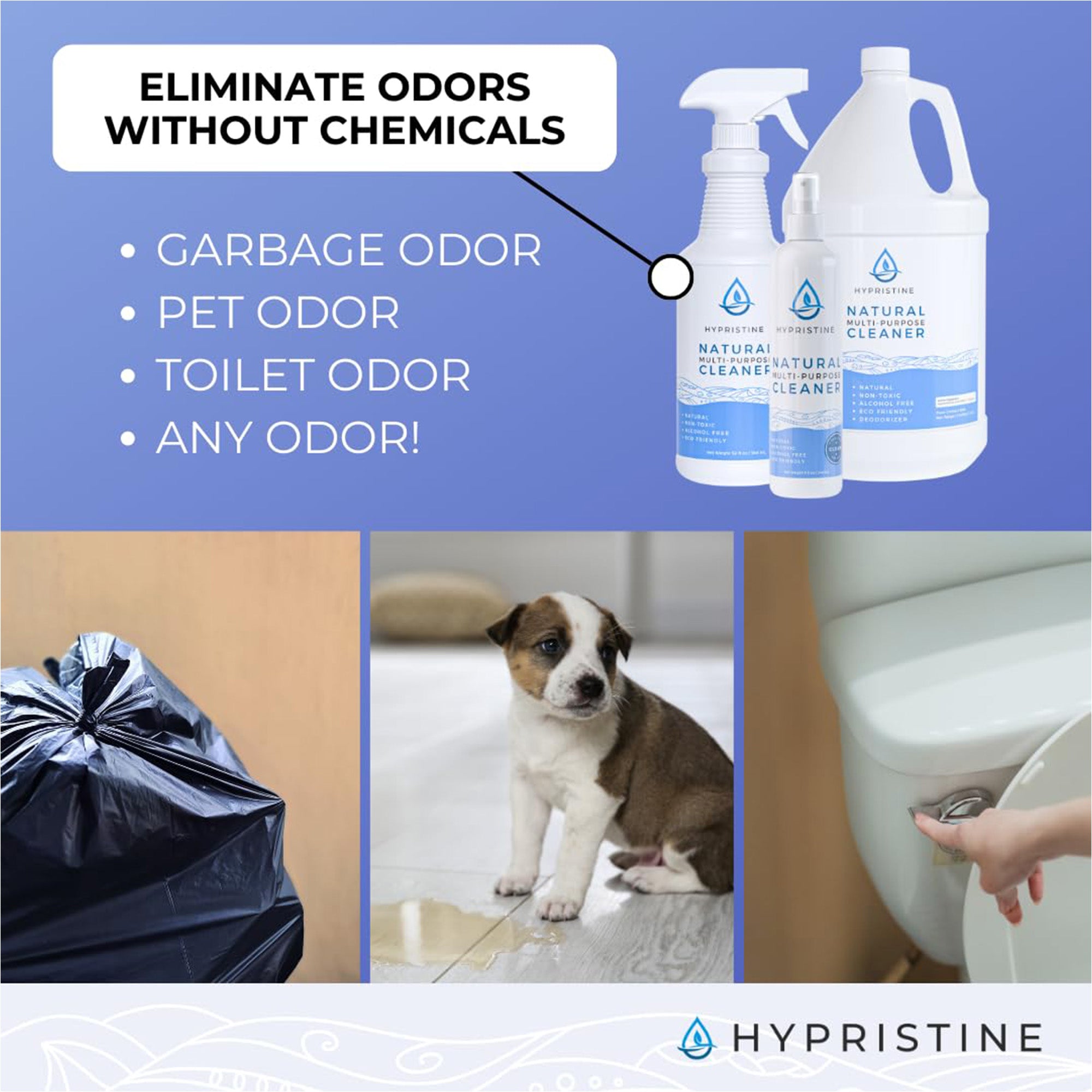 Hypristine Natural Multipurpose Surface Cleaner, 32oz Spray & 2 1 Gallon Bottles