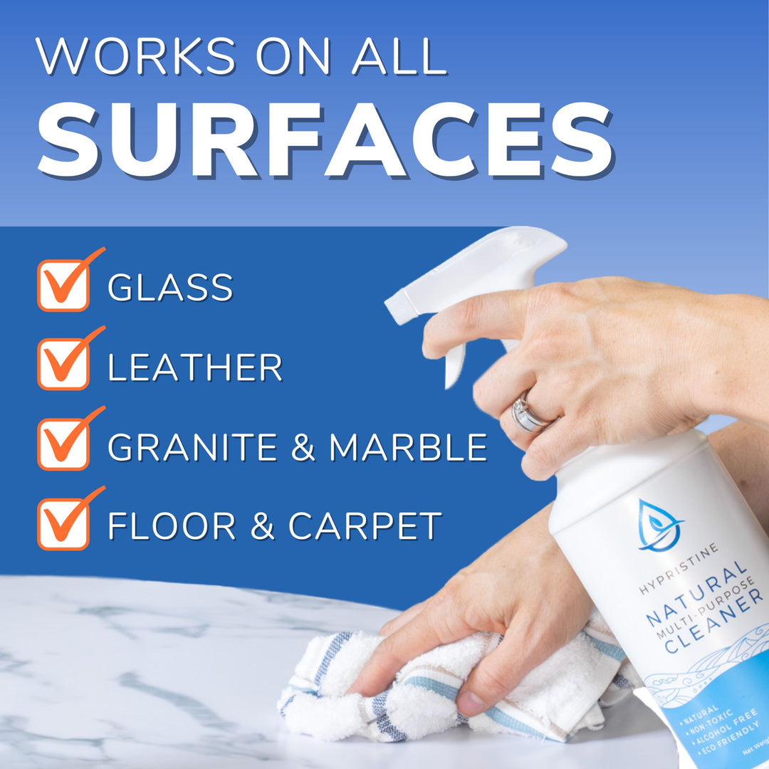 Hypristine Natural Multipurpose Surface Cleaner, 32 fl oz Spray Bottles, 4 Pack
