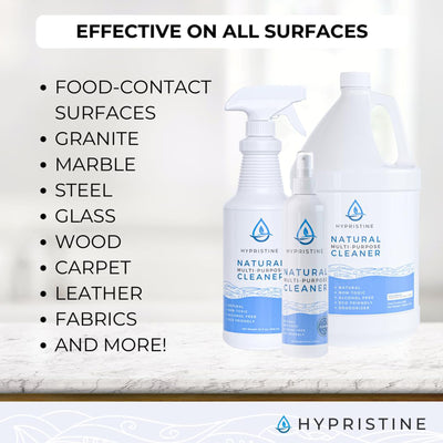 Hypristine Natural Multipurpose Surface Cleaner, 32 fl oz Spray Bottles, 4 Pack