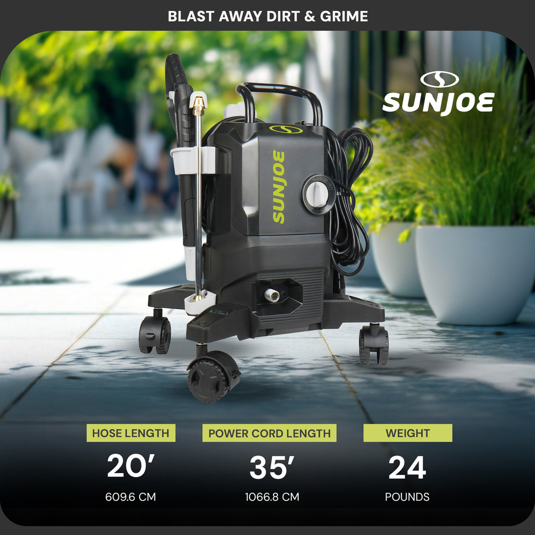 Sun Joe Portable Electric Pressure Washer with Adjustable Spray Wand, SPX205E-XT