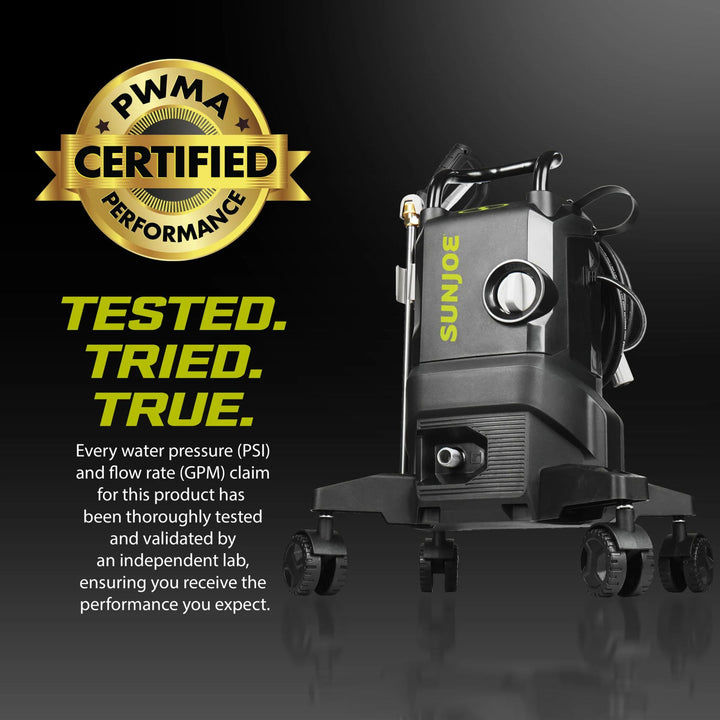 Sun Joe 14.9A Electric Pressure Washer w/Wheels & 7Pc Accessory Kit, SPX3000-QW2