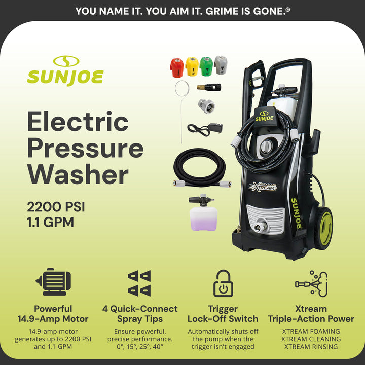 Sun Joe XTREAM Clean Electric Pressure Washer w/Wand, SPX3000-XT, PWMA Certified