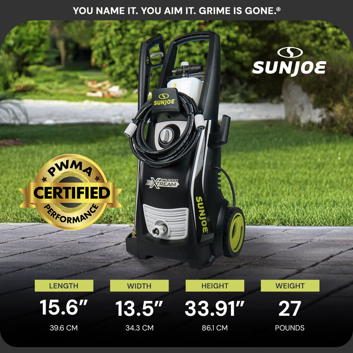 Sun Joe XTREAM Clean Electric Pressure Washer w/Wand, SPX3000-XT, PWMA Certified