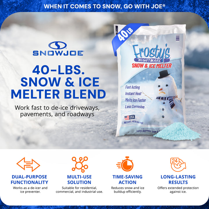 Snow Joe Exclusive Frosty's Nightmare Ice Salt Melt Blend Bag, 40 lbs