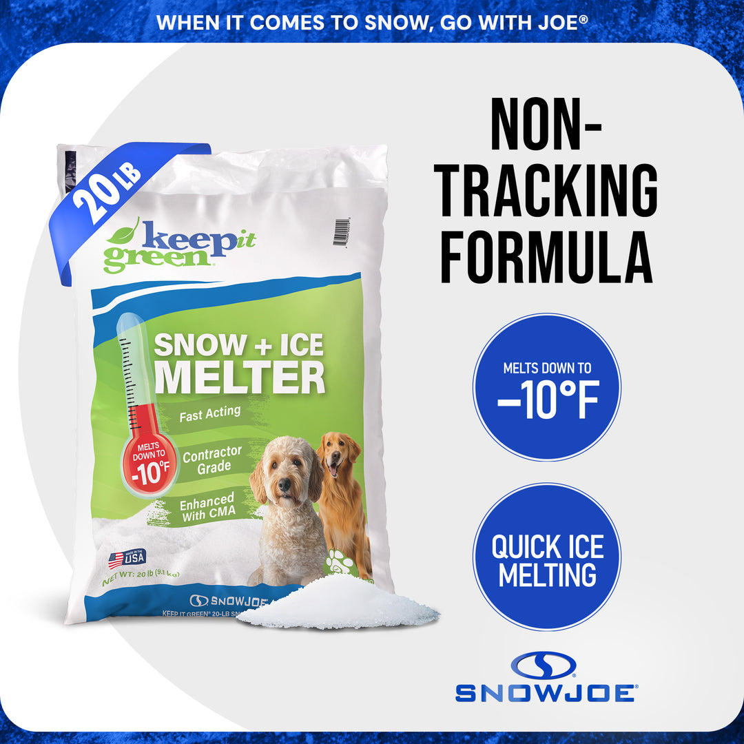 Snow Joe Keep It Green Pet Friendly Snow Melt Salt Pellets, 20 lbs