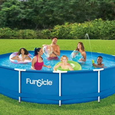 Funsicle 14' x 33" Outdoor Activity Round Frame Above Ground Pool Set (Open Box) - VMInnovations