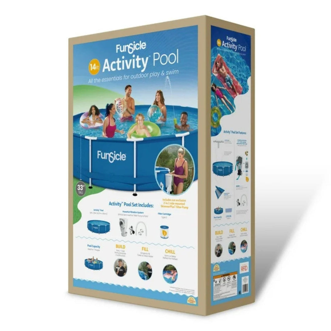 Funsicle 14' x 33" Outdoor Activity Round Frame Above Ground Pool Set(For Parts)