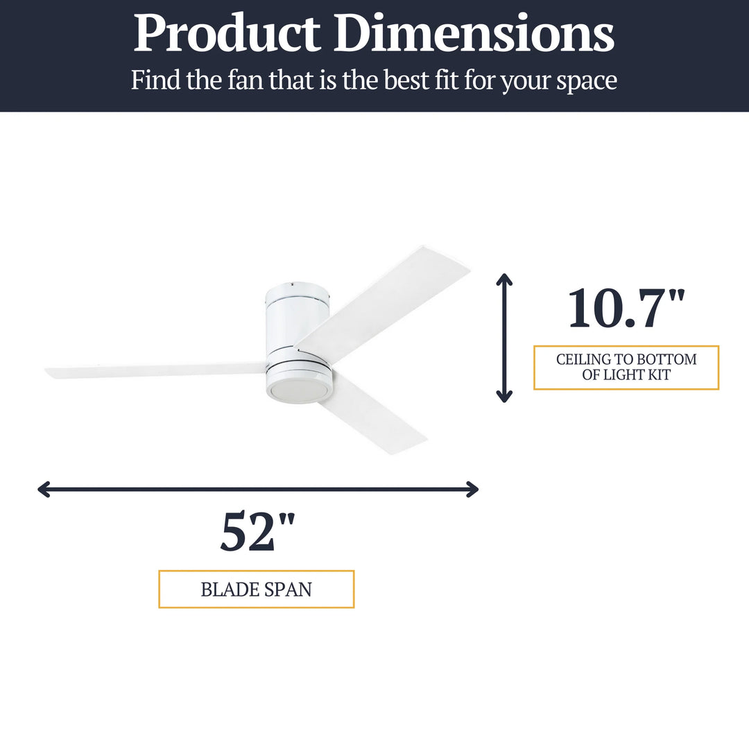 Prominence Home 52" Ceiling Fan, LED Light, Remote, Flush Mount, Espy (Open Box)