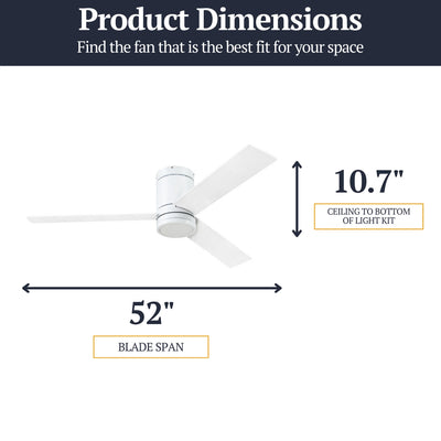 Prominence Home 52" Ceiling Fan, LED Light, Remote, Flush Mount, Espy (Open Box)