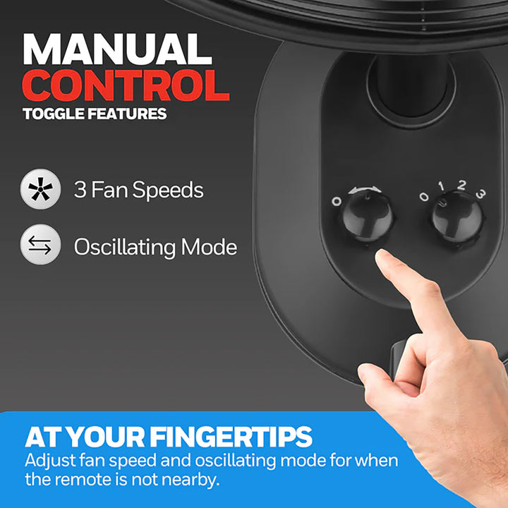Mule 18 Inch Wall Mount Outdoor Oscillating Wet Rated Airflow Fan, Matte Black