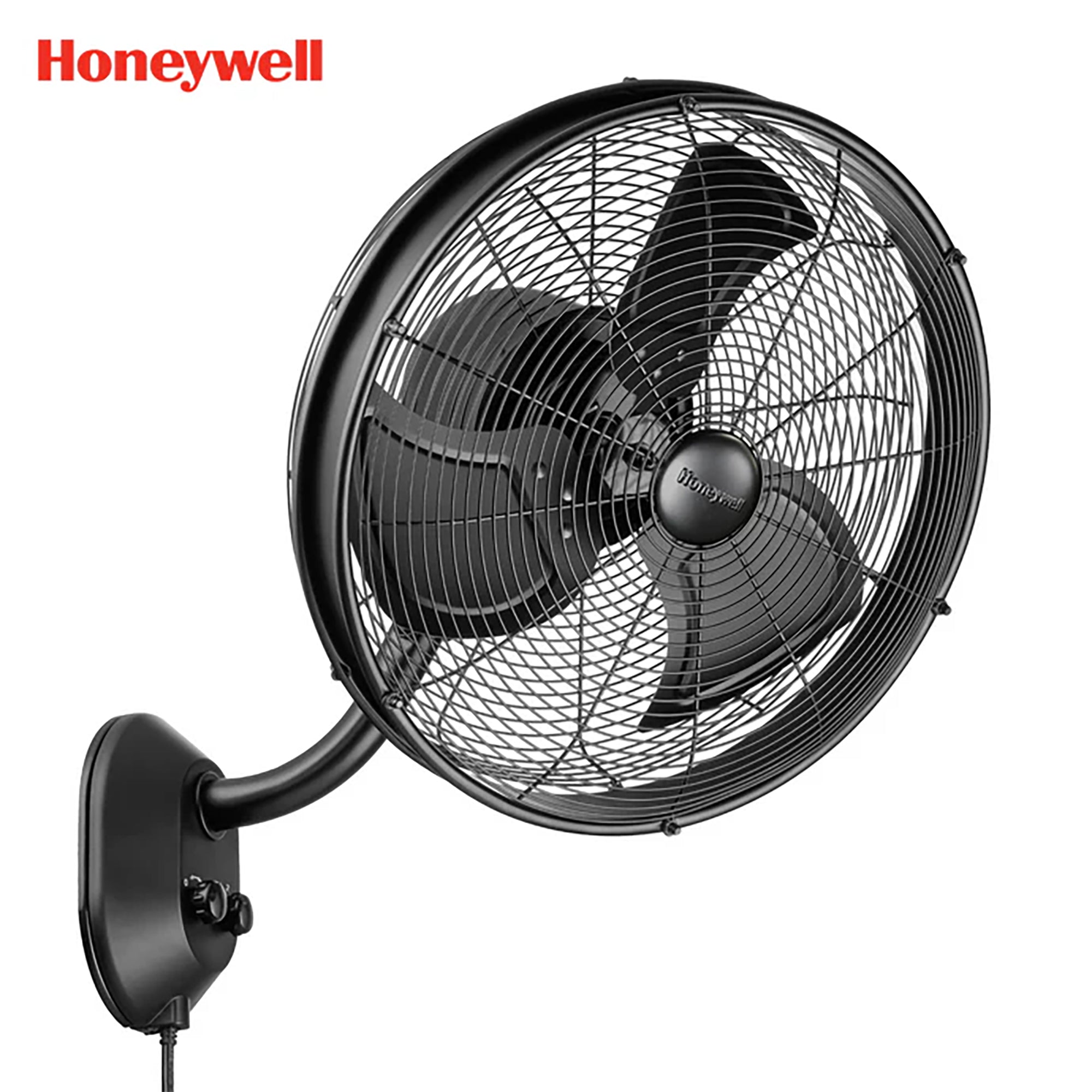 Mule 18 Inch Wall Mount Outdoor Oscillating Wet Rated Airflow Fan, Matte Black - VMInnovations