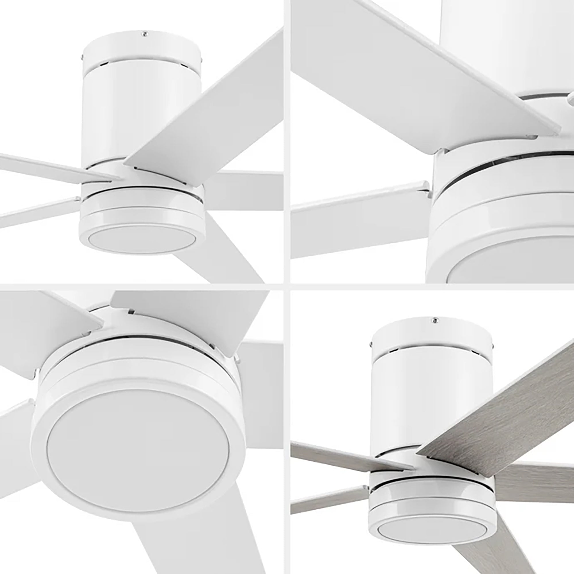 Honeywell 52" Ceiling Fan LED Light Remote Control Indoor Airflow Fixture, White - VMInnovations
