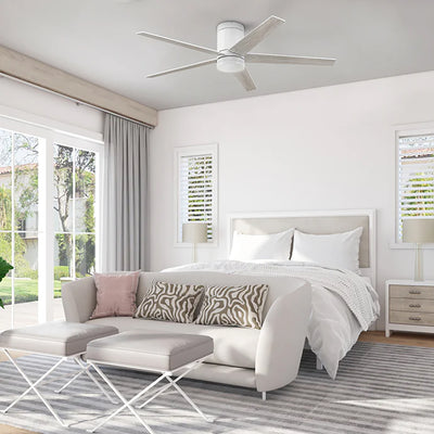 Honeywell 52" Ceiling Fan LED Light Remote Control Indoor Airflow Fixture, White - VMInnovations