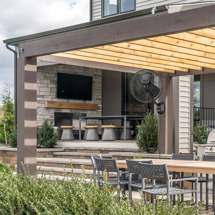 Mule 18" KWIK Install Wall Mount Outdoor Oscillating Wet Rated Fan (Open Box)