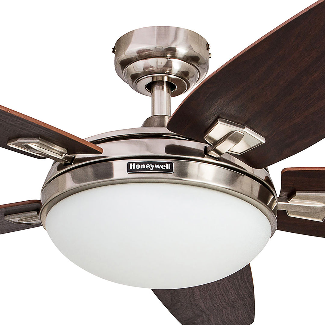 Honeywell Carmel Ceiling Fan, Quiet Motor & Remote Control, 48",Nickel(Open Box)