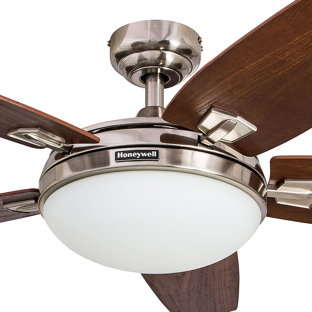 Honeywell Carmel Ceiling Fan, Quiet Motor & Remote Control, 48",Nickel(Open Box)