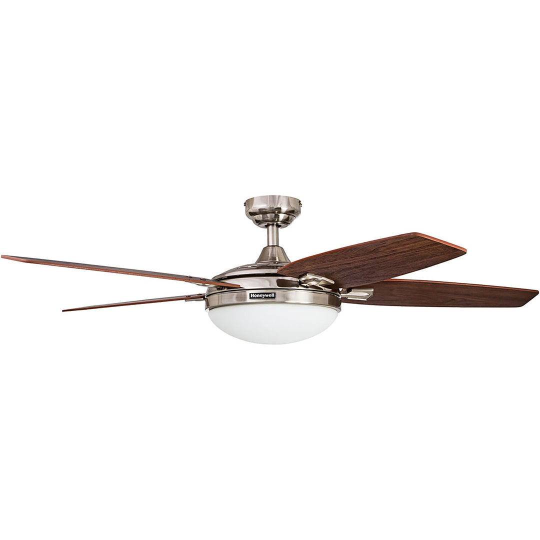 Honeywell Carmel Ceiling Fan, Quiet Motor & Remote Control, 48",Nickel(Open Box)