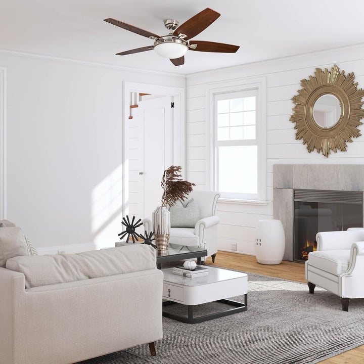Honeywell Carmel Ceiling Fan, Quiet Motor & Remote Control, 48", Brushed Nickel