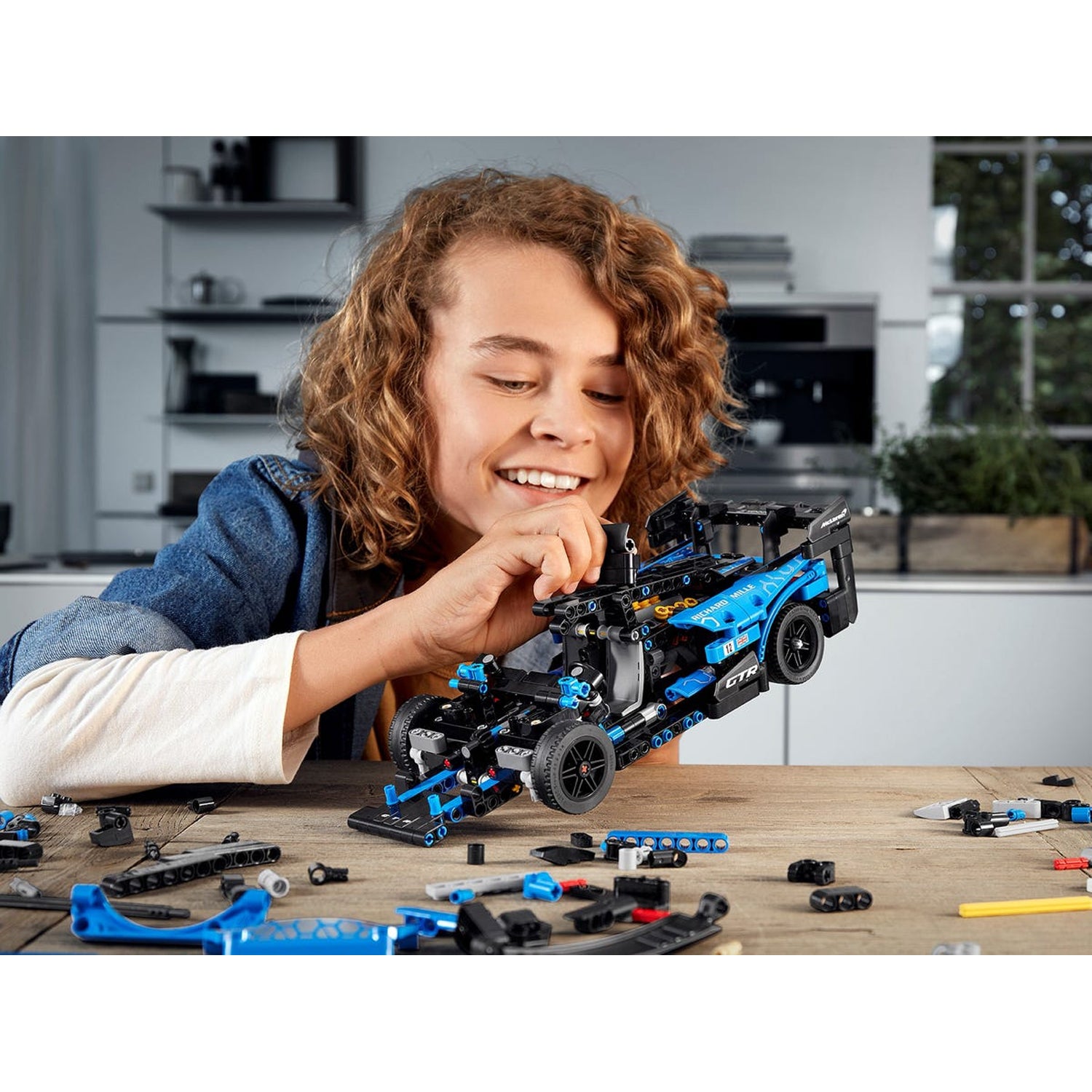LEGO Technic 42123 McLaren Senna Block Building Set with Skiing Santa Claus Toy