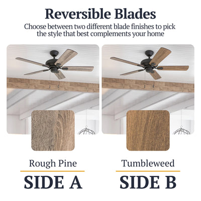 Prominence Home Russwood 42 Inch Farmhouse Ceiling Fan with No Light, Bronze - VMInnovations