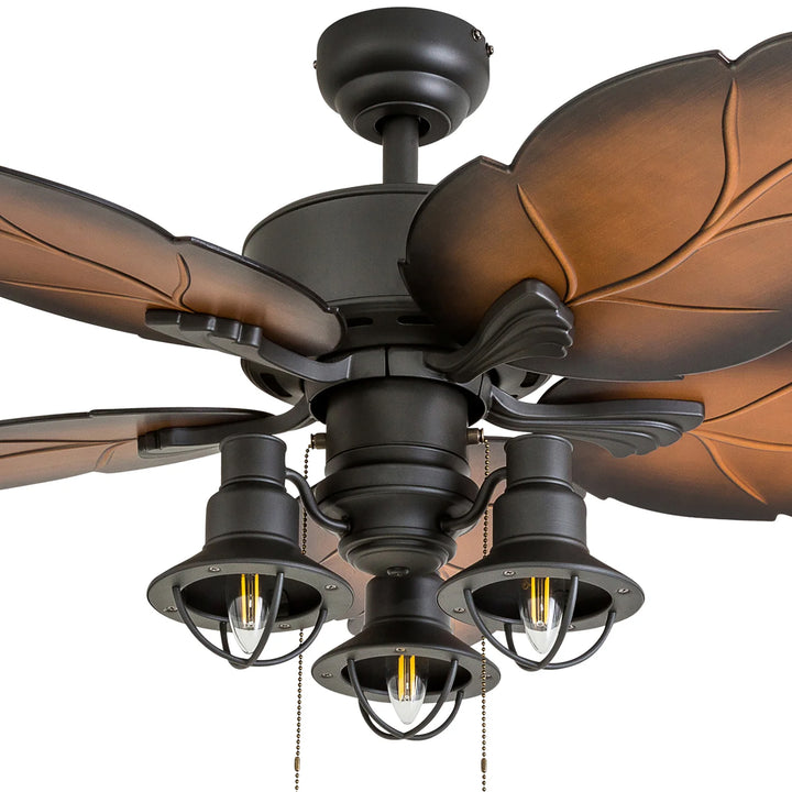 Prominence Home Ocean 52" Tropical Indoor/Outdoor ceiling Fan, Bronze (Open Box)
