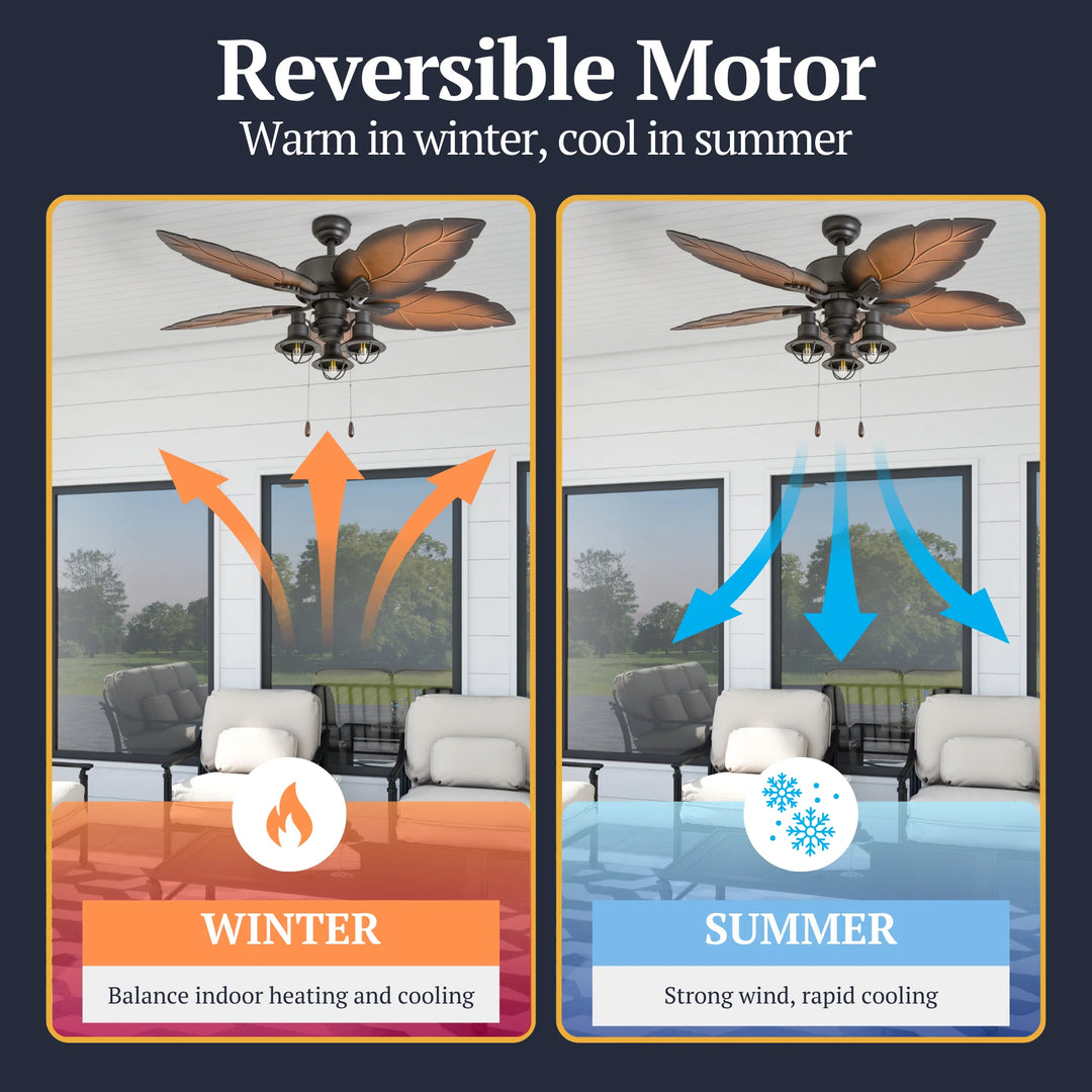 Prominence Home Ocean 52" Tropical Indoor/Outdoor ceiling Fan, Bronze (Open Box) - VMInnovations
