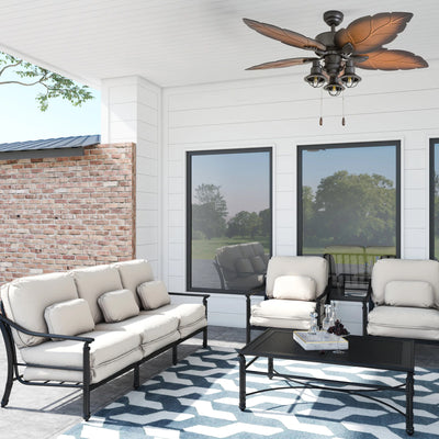 Prominence Home 3 Pack Ocean Crest 52" Tropical IndoorOutdoor Ceiling Fan Bronze
