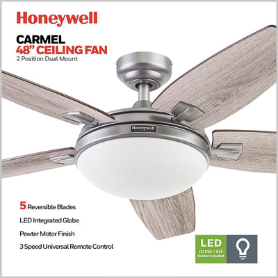 Honeywell Carmel Ceiling Fan, Quiet Motor and Remote Control, 48", (For Parts) - VMInnovations