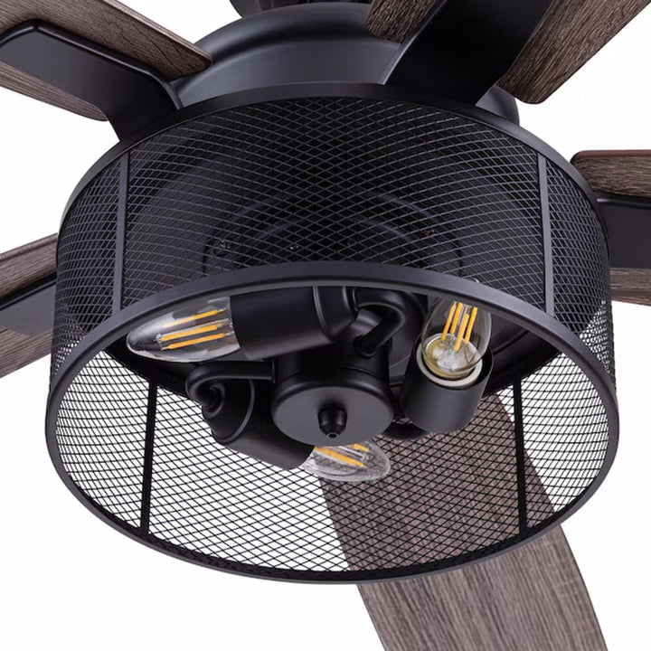 Honeywell Carnegie Ceiling Fan, Quiet Motor and Remote Control, 52", Matte Black