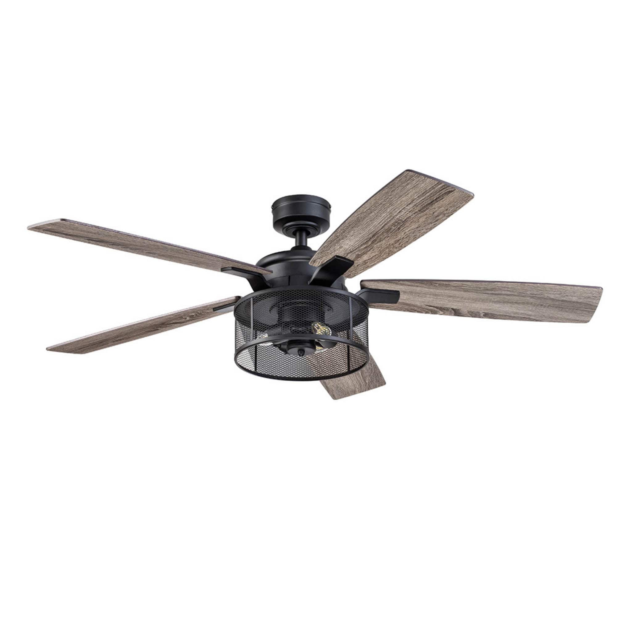 Honeywell Carnegie Ceiling Fan, Quiet Motor and Remote Control, 52", Matte Black - VMInnovations