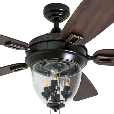 Honeywell Glencrest Ceiling Fan, Quite Motor and Pull Chain Control, 52", Bronze (For Parts)