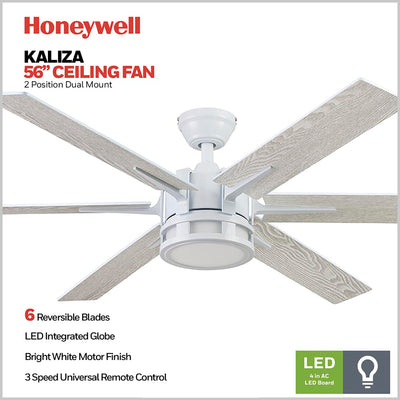 Honeywell Kaliza Ceiling Fan, Quiet Motor and Remote Control, 56", (Used)