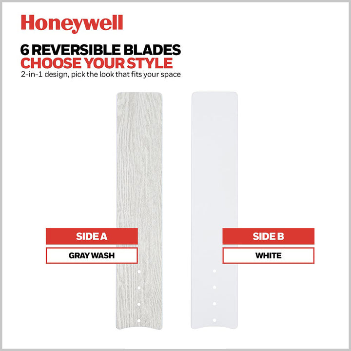 Honeywell Kaliza Ceiling Fan, Quiet Motor & Remote Control, 56",White (Open Box)