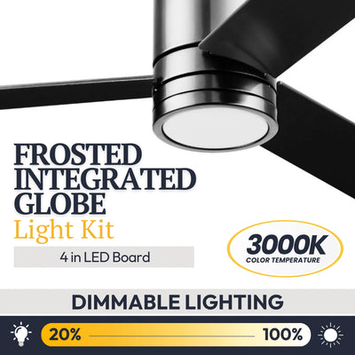 Prominence Home 52" Ceiling Fan, LED Light, Remote, Flush Mount, Espy, Gun Metal - VMInnovations