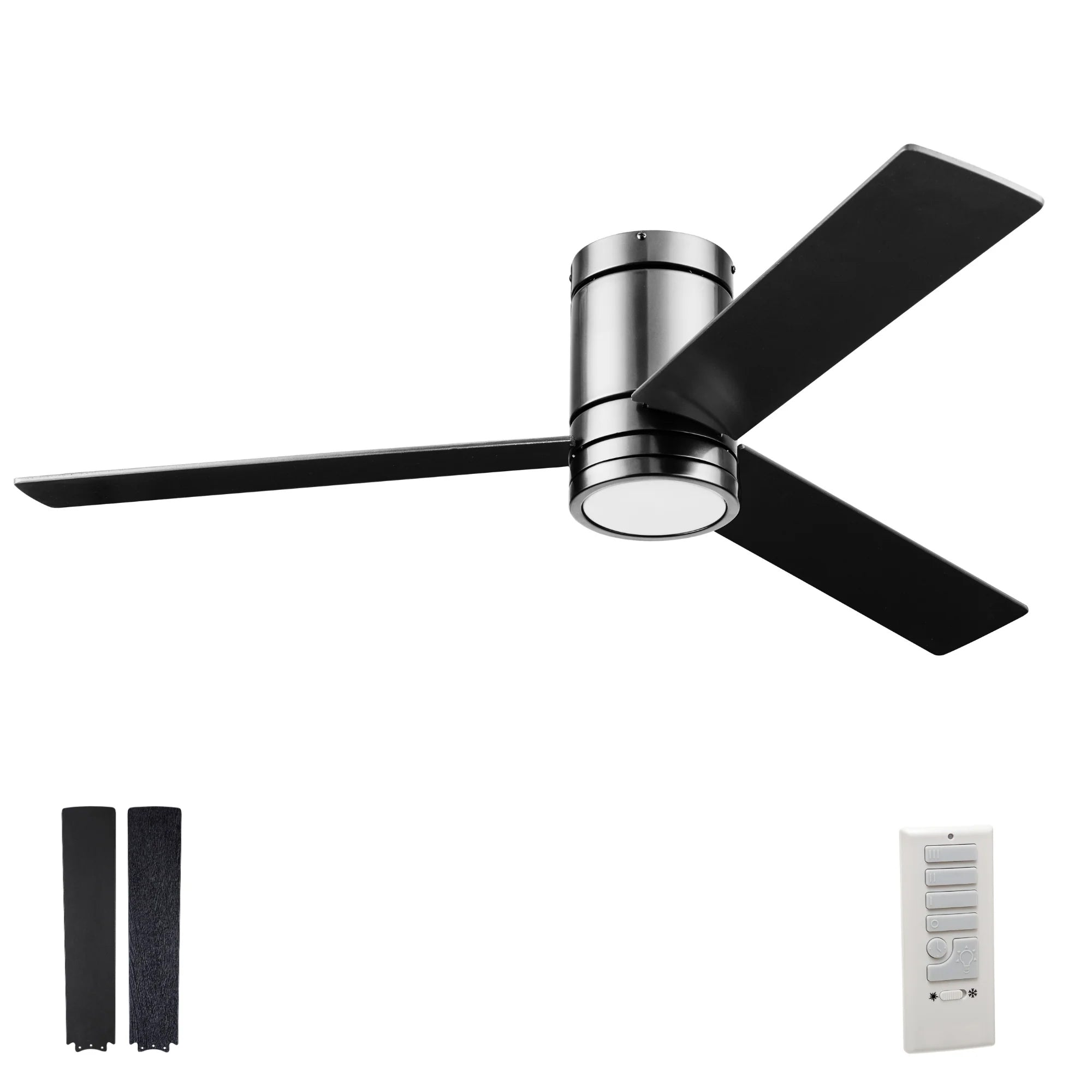 Prominence Home 52" Ceiling Fan, LED Light, Remote, Flush Mount, Espy, Gun Metal - VMInnovations