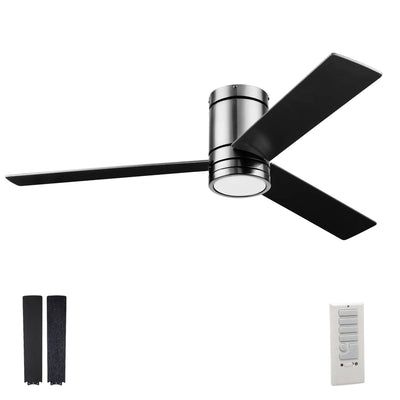Prominence Home 52" Ceiling Fan, LED Light, Remote, Flush Mount, Espy, Gun Metal - VMInnovations